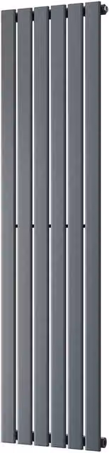 UK Radiators Typhoon Anthracite Flat Tube Vertical Designer Radiator, H: 160 cm, W: 40.8 cm