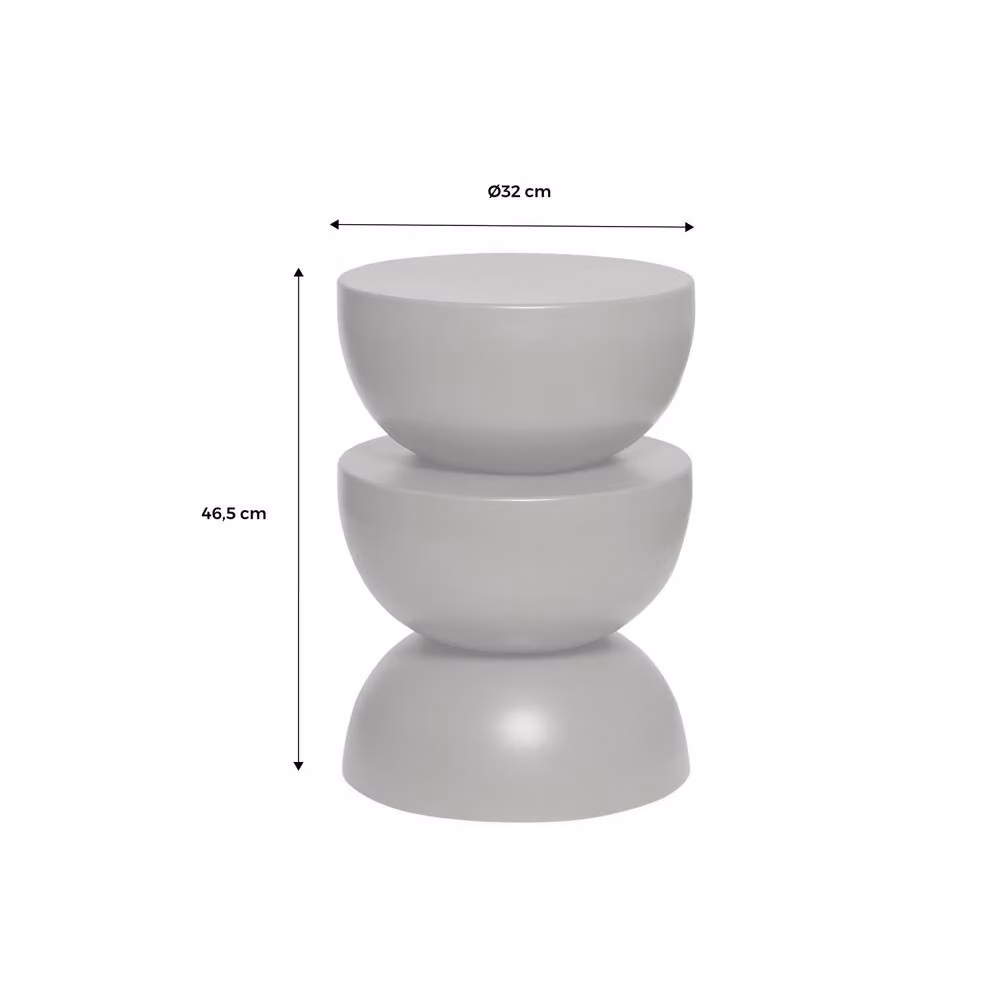 sweeek Metal Side Table in Beige, Diameter: 32 cm, Height: 46.5 cm – 2