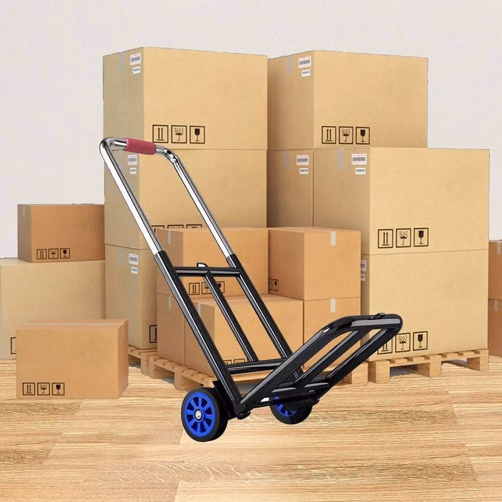 NESTLUNE Heavy Duty Folding Hand Trolley Sack Truck in Black, W: 52 cm – 2