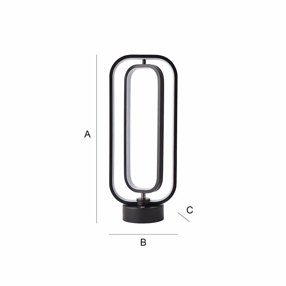 ValueLights Infinity Matte Black Revolving Integrated LED Table Lamp with Touch Control and Warm White Light – 4