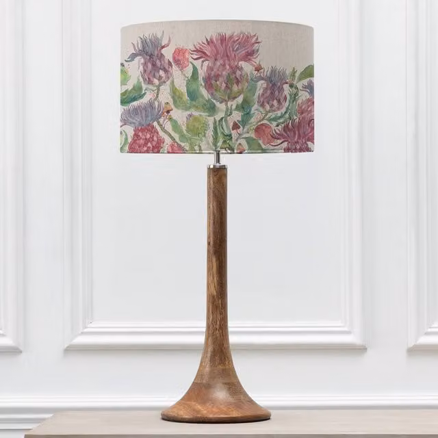 Voyage Maison Kinross Table Lamp with Fairytale Bristle Eva Lampshade in Brown and Wood