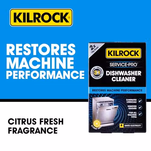 Kilrock Service Pro Dishwasher Descaler and Cleaner, 2 x 75g, Black – 2