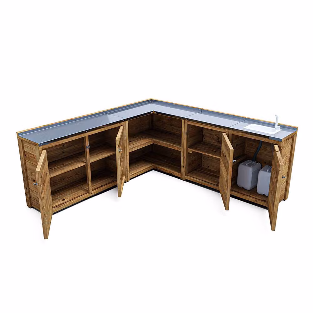Dunster House Garden Kitchen with Right Side Sink, Brown, W: 200 cm, D: 200 cm – 2
