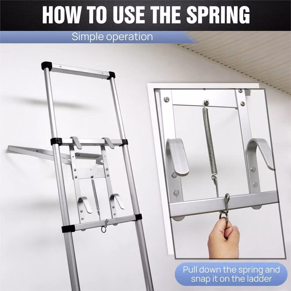 Nordara Adjustable V Shape Ladder Stand Off-Top Support in Silver Aluminum – 4