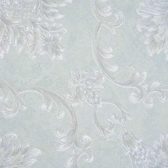 Livingandhome Non-Woven Floral Botanical Vintage Wallpaper Roll in Green and White