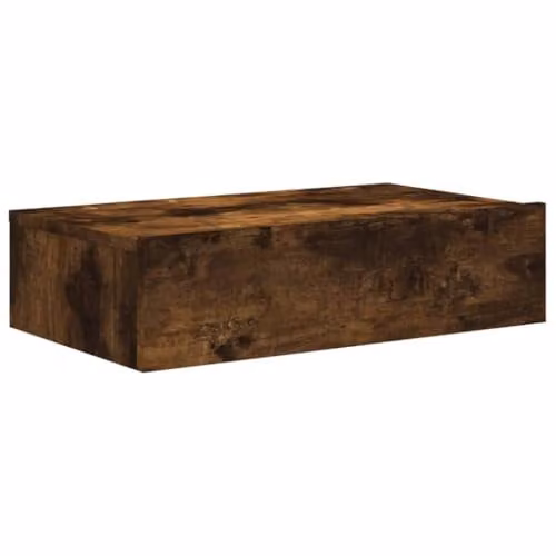 vidaXL Modern TV Cabinet with LED Lights in Smoked Oak, W: 60 cm, D: 35 cm, H: 15.5 cm – 1