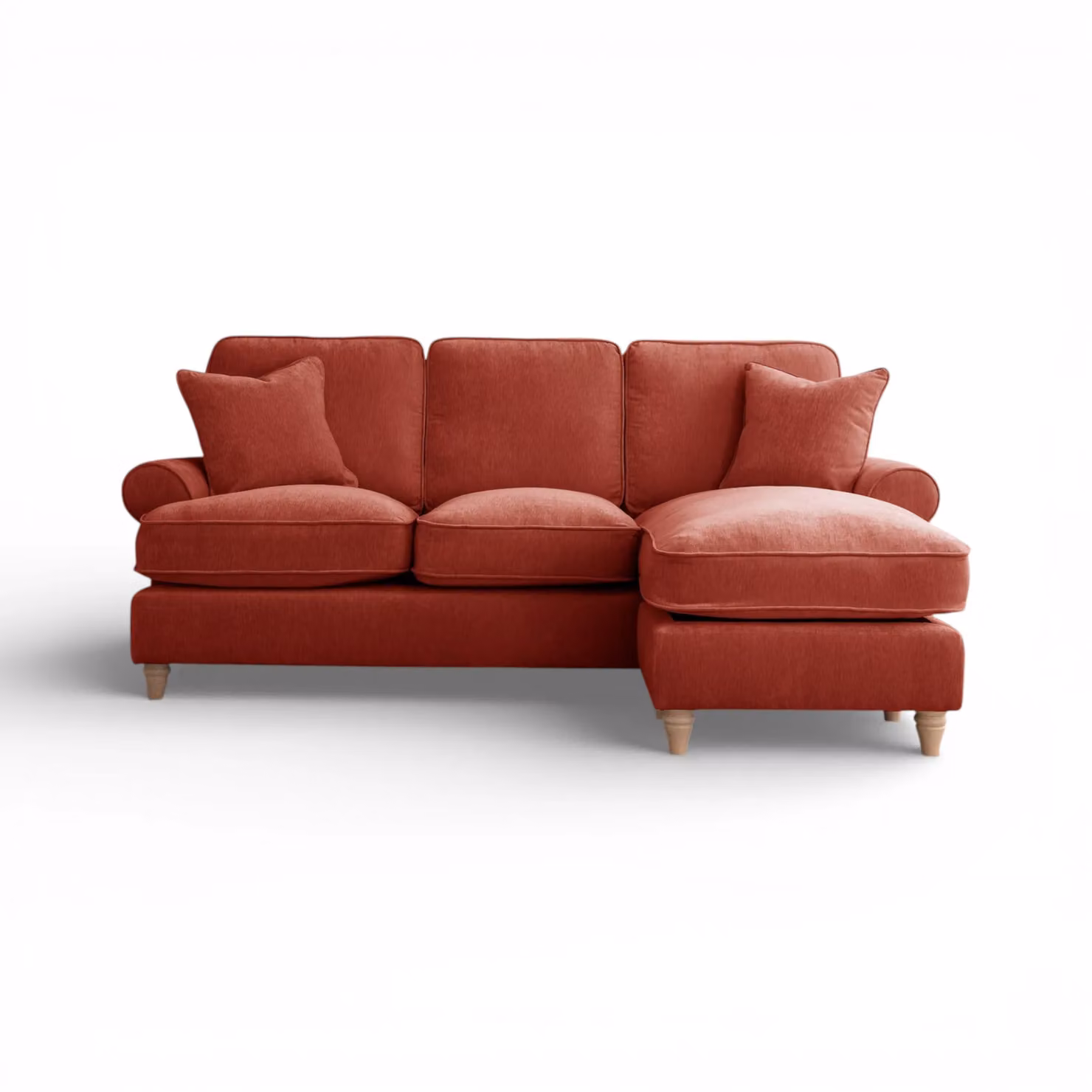 The Great Sofa Company Ezra Right Hand Velvet Chaise Sofa in Orange – 2