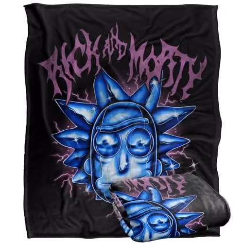 LOGOVISION Rick and Morty Rick Sanchez Super Soft Fleece Throw Blanket, Multicolour, W: 152 cm, D: 127 cm