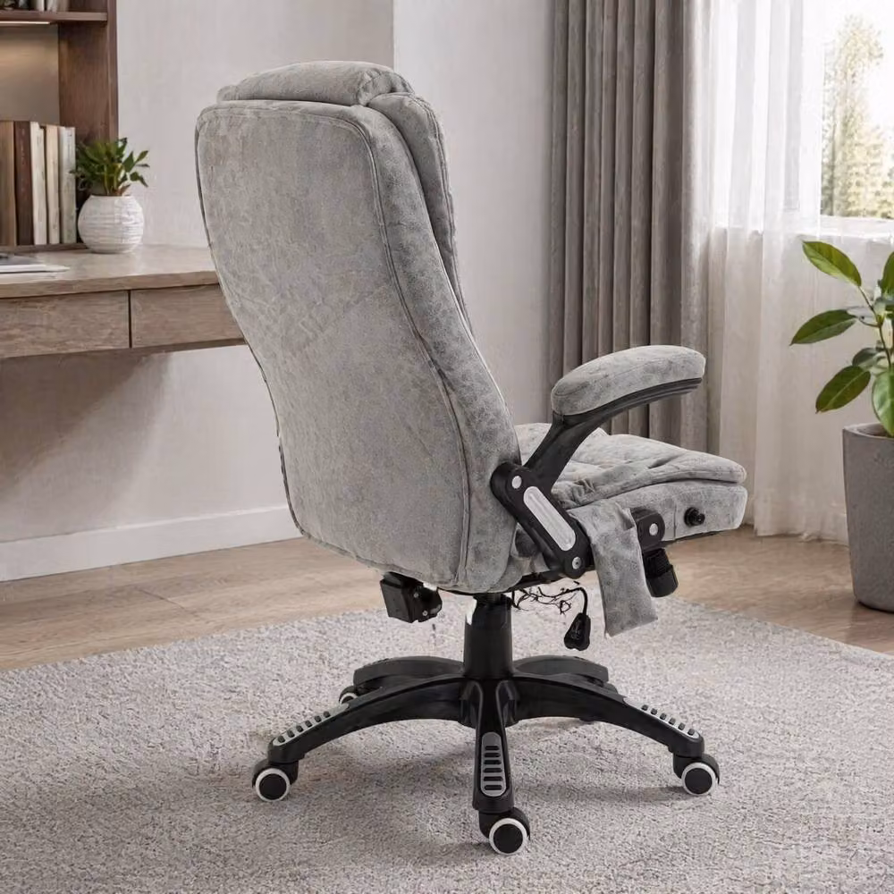 STILVORA Grey Massage Recliner Executive Office Chair with Heating and Headrest – 3