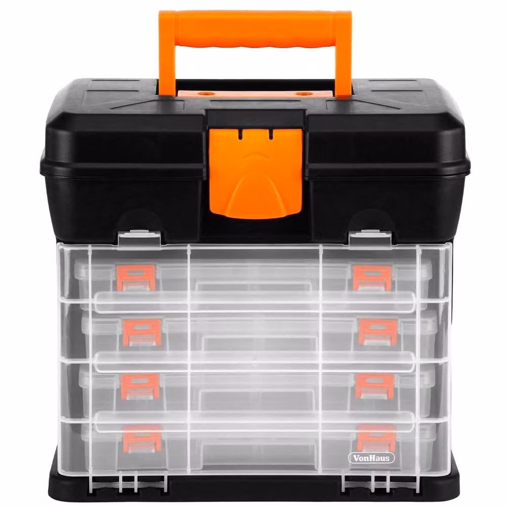 EONLION 4-Drawer Tool Box Carry Case with Dividers and Inserts, Black – 4