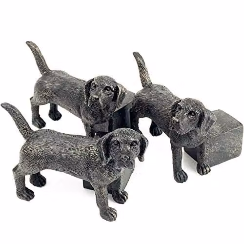 Jardinopia Beagle Plant Pot Feet, Set of 3, Bronze, W: 10.5 cm, D: 8.5 cm, H: 7.5 cm – 1