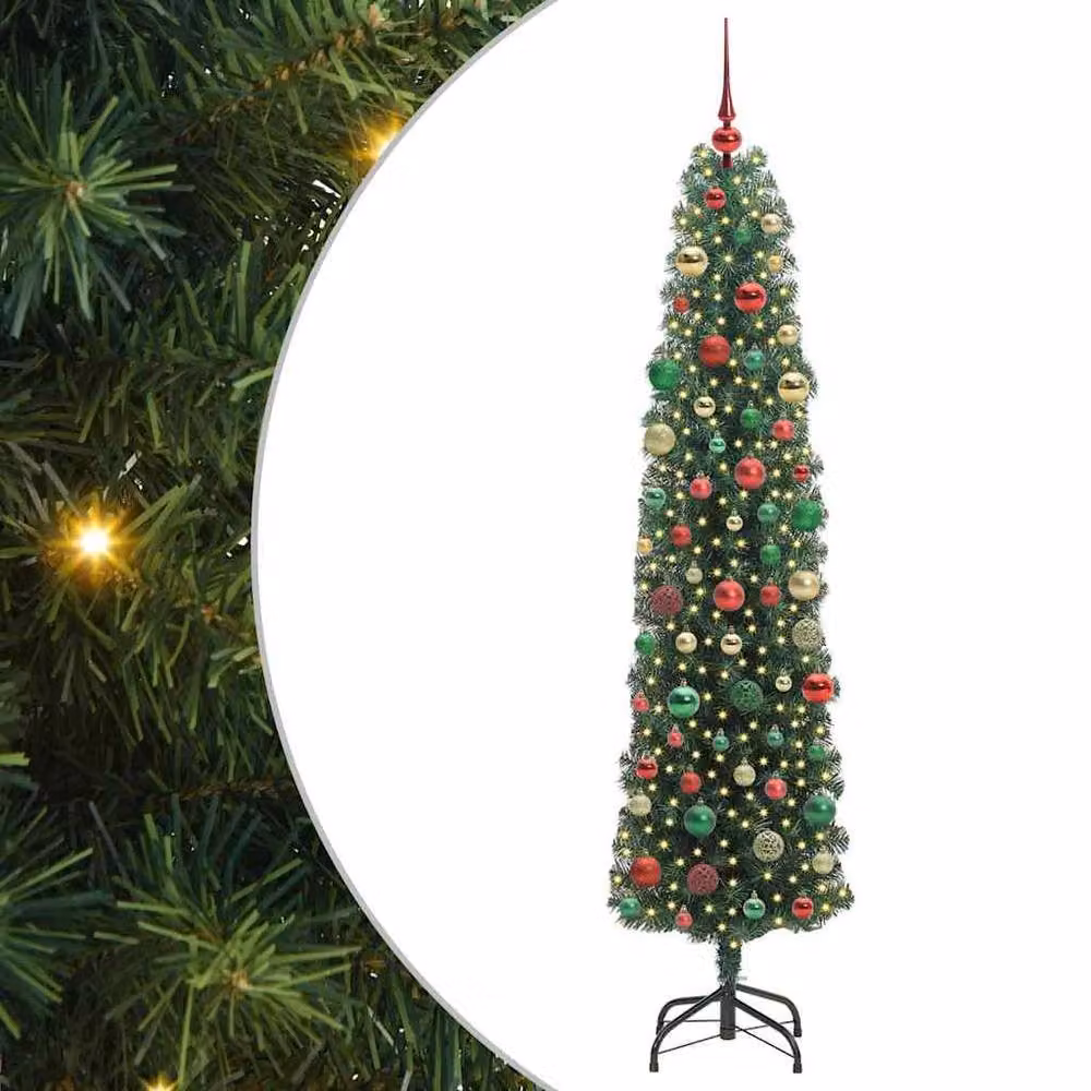 Berkfield Home Artificial Green Christmas Tree with 300 LEDs and Stand, Height: 210 cm – 2