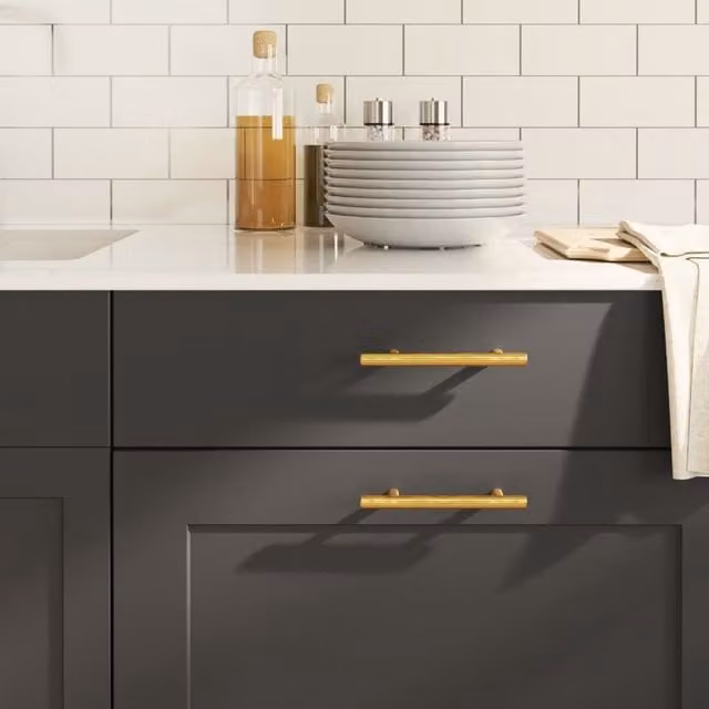 Berkfield Home Gold Brushed Stainless Steel Bar Cabinet Handles, 20 Pack, 96 mm