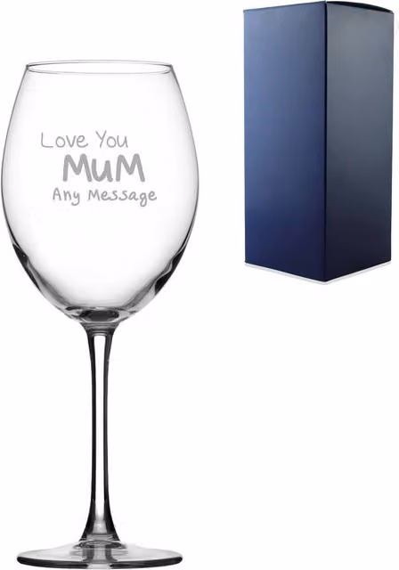 Uniqueful Personalised With Love You Mum Design Wine Glass, Clear, 9oz