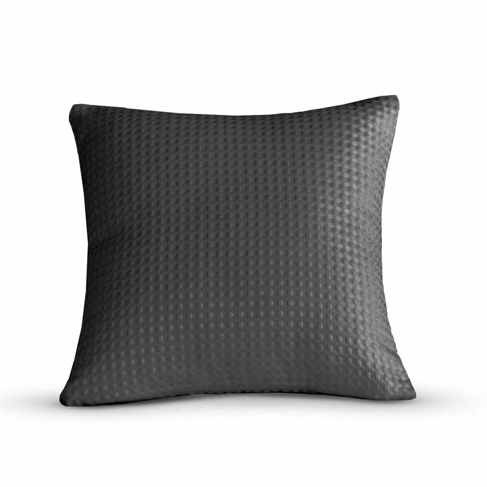 Velosso Waffle Weave Filled Square Cushion in Grey, W/D/H: 43 x 43 x 43 cm – 2