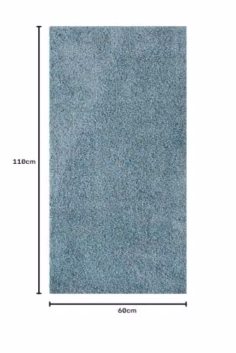 THE RUGS Duckegg Blue Shaggy Soft High Pile Rectangular Rug, W/D/H: 60 x 110 cm – 2