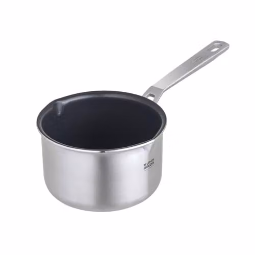 Kuhn Rikon Culinary Fiveply Nonstick Stainless Steel and Aluminium Milk Pan, Silver, 1.4 l – 1
