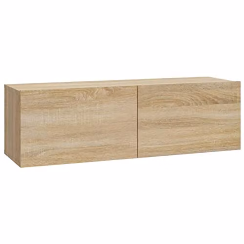 vidaXL Set of 2 Wall-Mounted TV Cabinets in Brown Wood Finish – 3