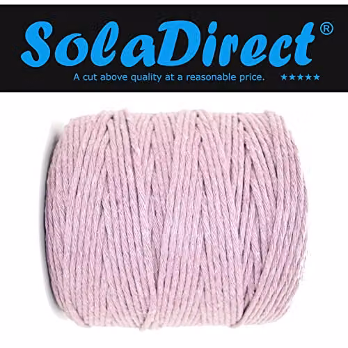 SolaDirect Premium Lavender Macrame Cord, 100 m of 5 mm Thick Natural Cotton Thread Yarn for DIY Crafts and Home Decoration, Purple – 2