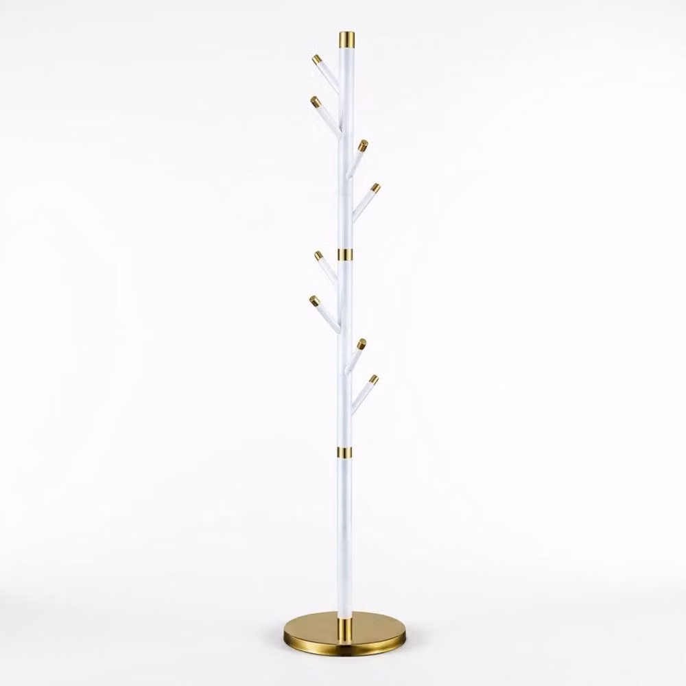 HOME LUXE INTERIOR Modern White and Gold Stainless Steel Freestanding Coat Rack, Height: 177 cm – 3