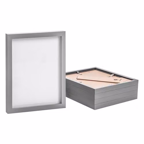 Nicola Spring Pack of 5 Rectangular Grey Plastic Photo Frames for 8 x 10 inch Prints, Wall Mounted or Freestanding