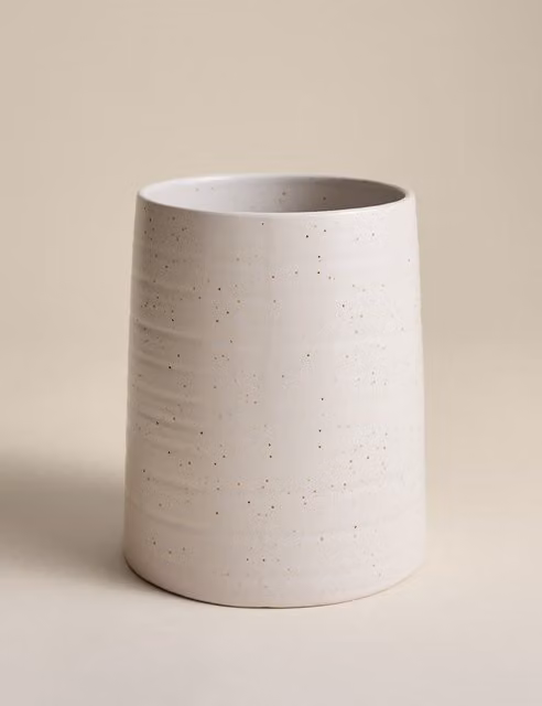 M&S White Ceramic Freestanding Utensil Pot