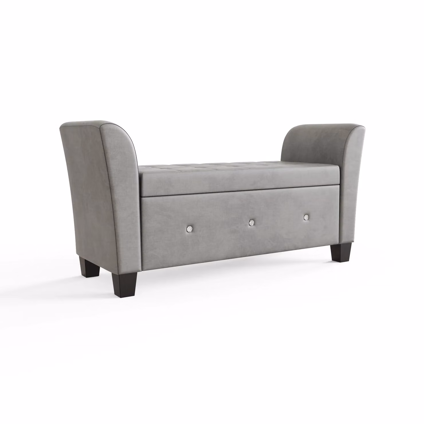 GFW Verona Grey Chenille and Diamante Fabric Ottoman Window Seat – 4
