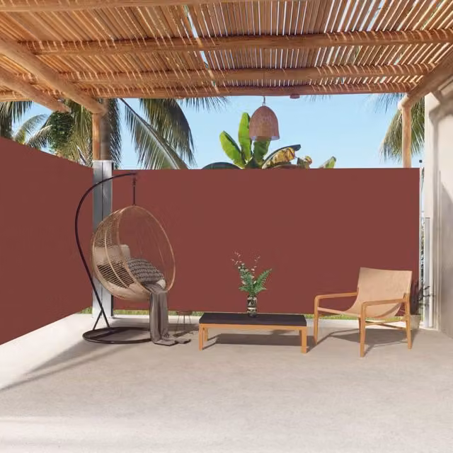 Berkfield Home Retractable Side Awning in Brown, W/H: 600 x 180 cm
