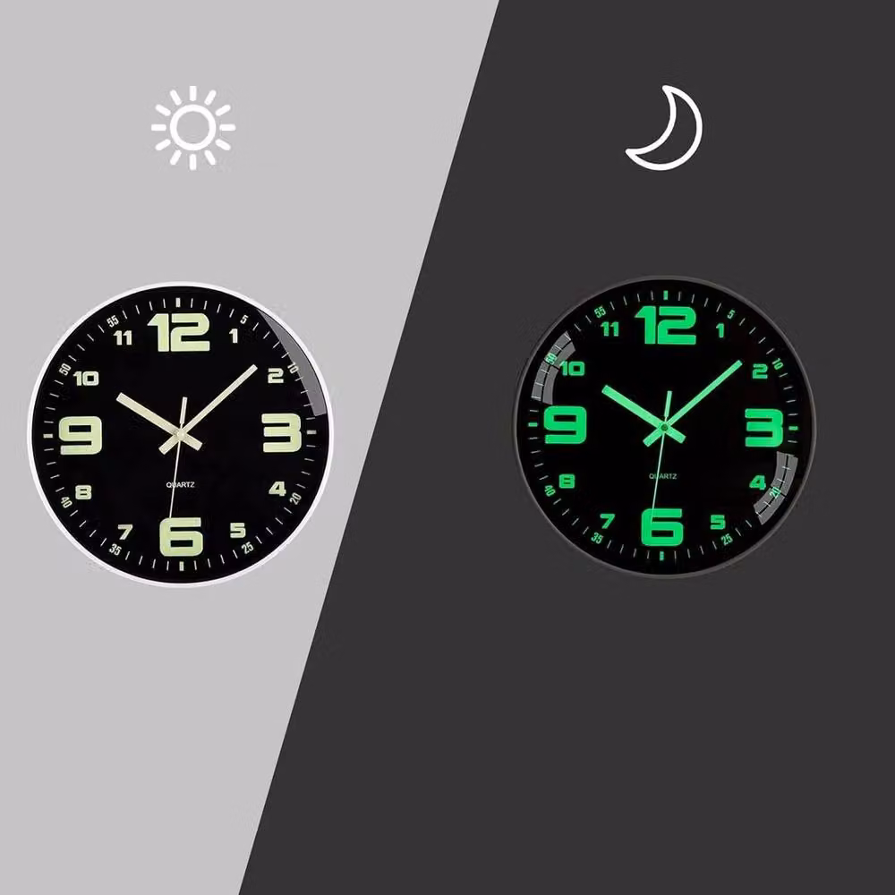 EONLION Minimalist Round Quartz Wall Clock in Black, Diameter: 100 cm – 4