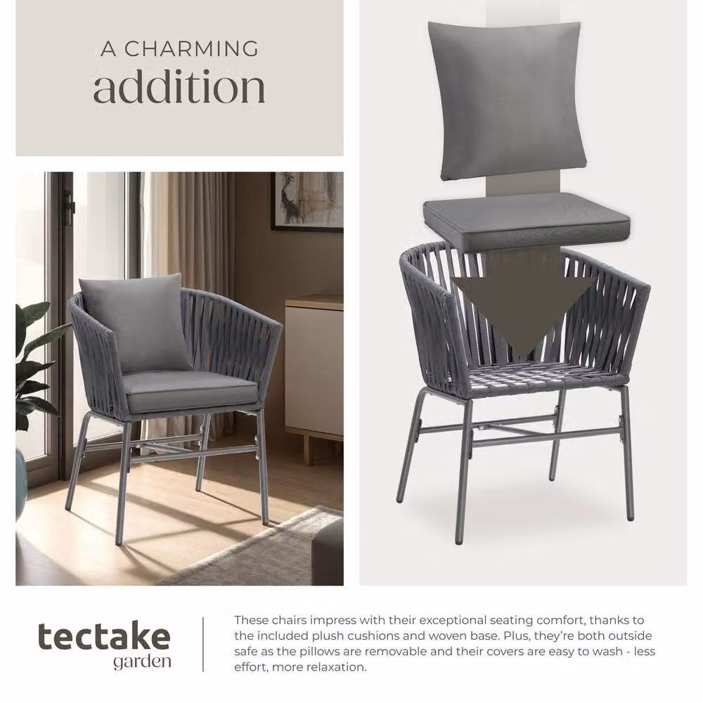 tectake Valeiras 2 Seater Accent Chair in Dark Grey – 6