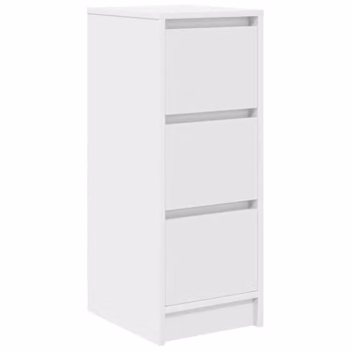 vidaXL Modern White Sideboard in Matt MDF, W/D/H: 29.5 x 34 x 76 cm