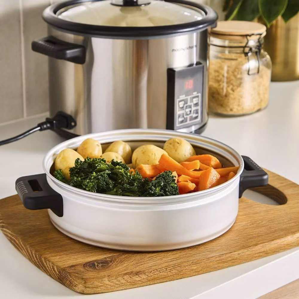 Morphy Richards 10 Cup Rice Cooker and Steamer with Keep Warm Function in Silver Stainless Steel – 4