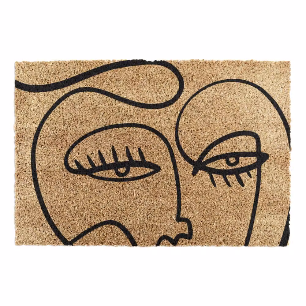 Artsy Mats Abstract Line Art Eyes Doormat in Black, W/D: 60 x 40 cm – 3