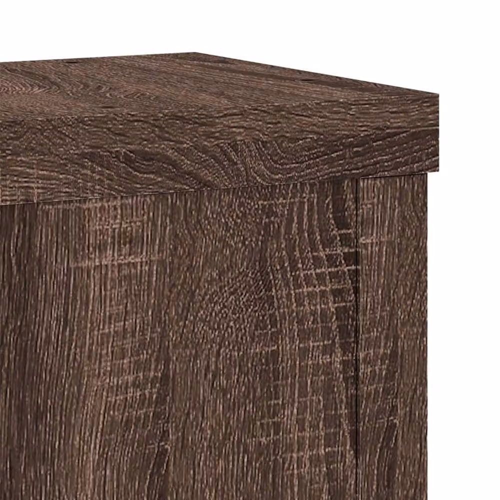 Berkfield Home Set of 2 Modern Square Wood Tabletop Plant Stands in Brown, W/D/H: 10 x 10 x 18 cm – 5