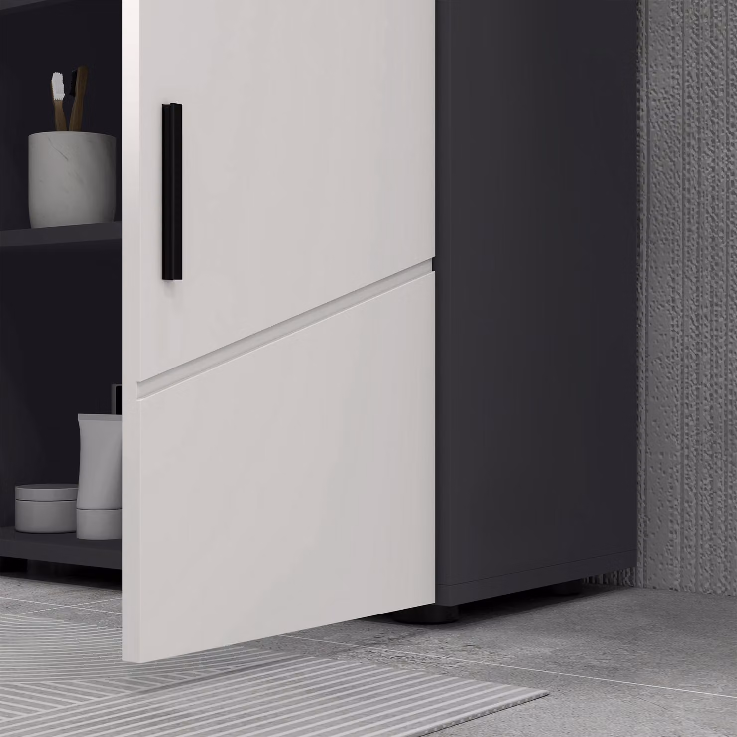 kleankin Under Sink Bathroom Cabinet with Soft Close Double Doors and Internal Shelf, Grey, W/D/H: 60 x 30 x 60 cm – 10