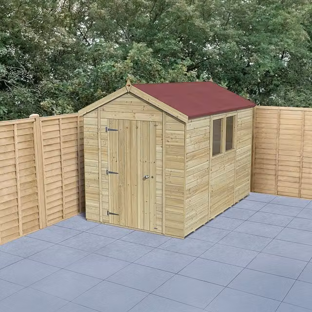 Forest Garden Timberdale Pressure Treated Apex Shed in Brown