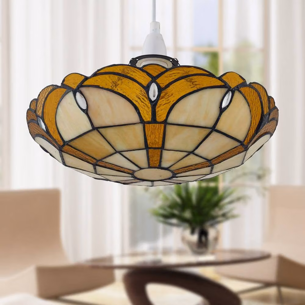 First Choice Lighting Bridgeton Tiffany Multicolour Glass Easy Fit Pendant Shade – 2