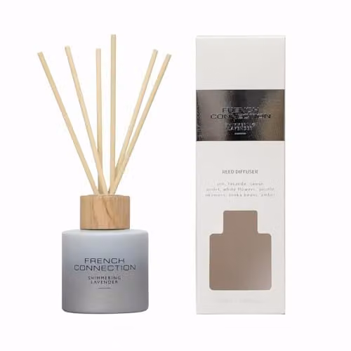 French Connection Ombre Collection Shimmering Lavender Scented Reed Diffuser and Trio Gift Set, 100ml, Purple