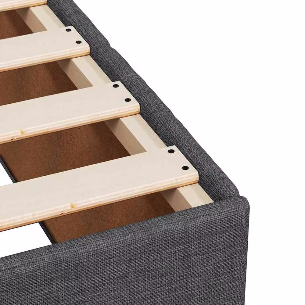 Berkfield Home Super King Upholstered Fabric Bed Frame in Dark Grey, W: 200 cm x D: 180 cm – 4
