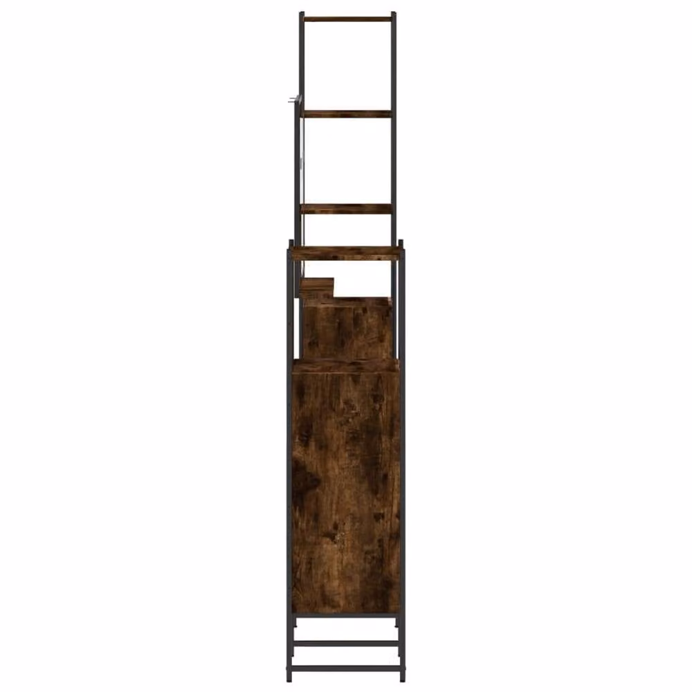 Berkfield Home 4 Piece Industrial Bathroom Cabinet Set in Smoked Oak Brown – 2