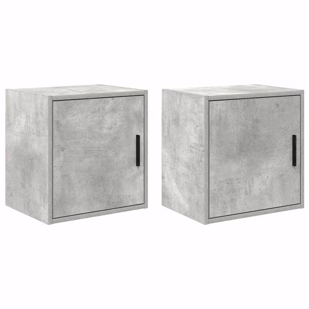 Berkfield Home Durable Garage Wall Cabinets, 2 Piece Set in Concrete Grey Engineered Wood, W/D/H: 41.0 x 30.0 x 40.0 cm – 2