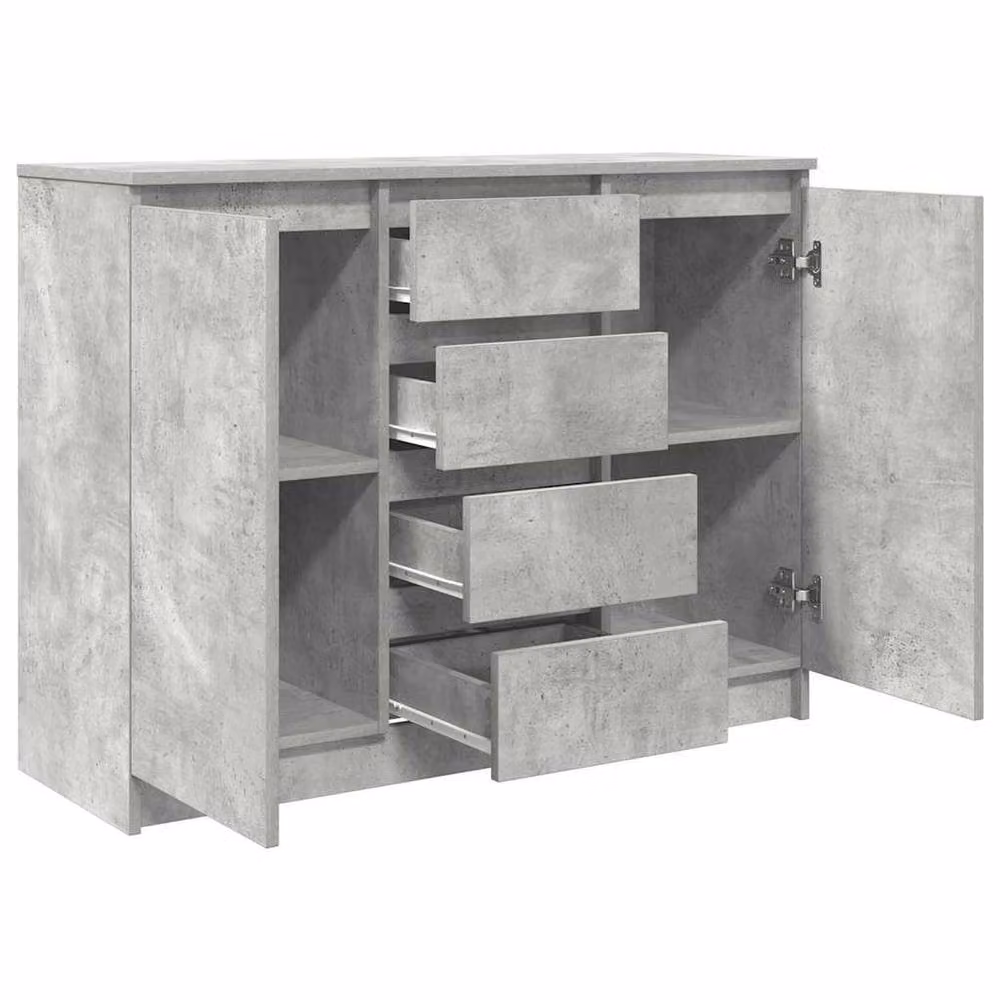 Berkfield Home Sideboard with Drawers in Concrete Grey, W/D/H: 100.5 x 35 x 76 cm – 2