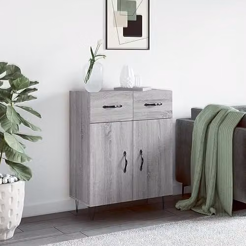 vidaXL Modern Grey Sonoma Sideboard W/D/H: 69.5 x 34 x 90 cm – 2