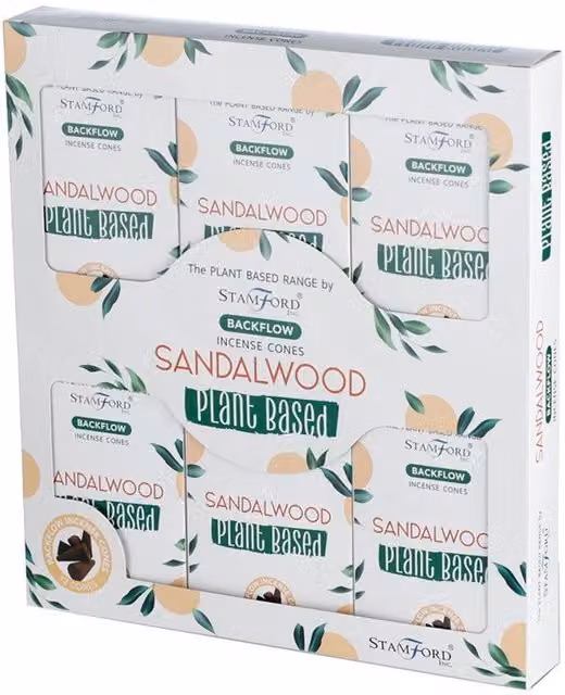 Stamford Plant Based Backflow Incense Cones Sandalwood White