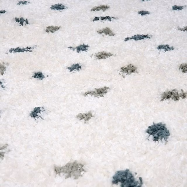 The Rugs Moodi Dots Dotted Patterned Shaggy Rug in Green