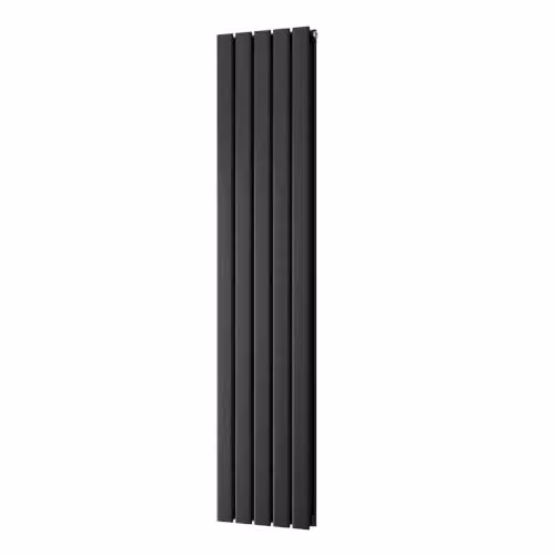UK Radiators Typhoon Black Flat Tube Vertical Designer Radiator, H: 160 cm, W: 34 cm – 2