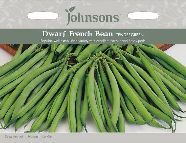 Johnsons Tendergreen Dwarf French Bean Vegetable Seeds, Green