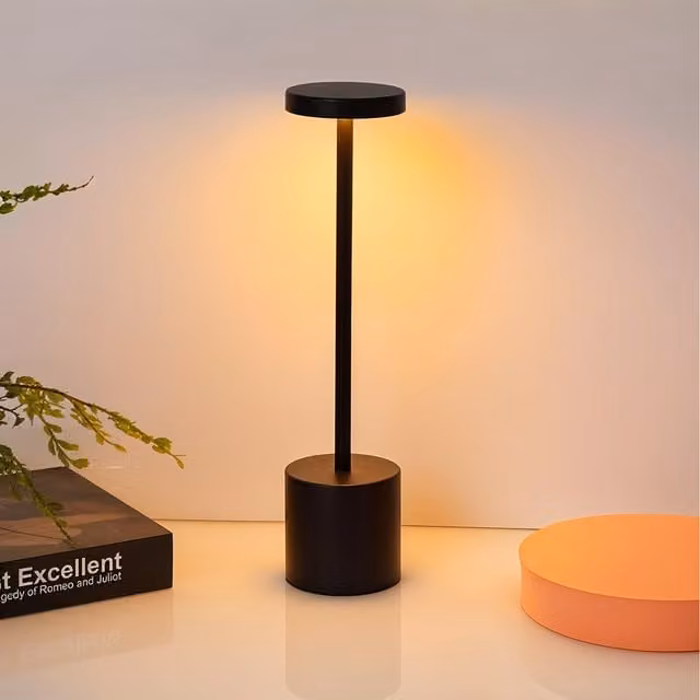 Komore Dimmable Rechargeable Touch Table Lamp in Black