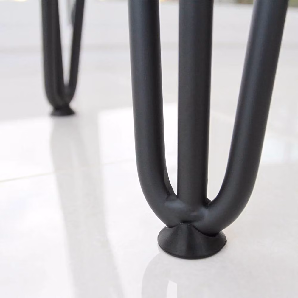 Monstershop Pack of 4 Black Steel 3-Prong Hairpin Table Legs, Height: 71.1 cm – 4
