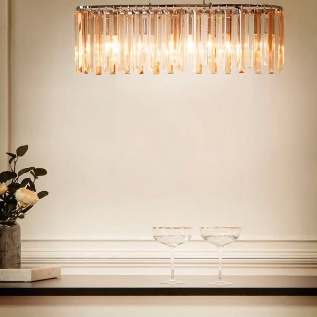 Wyld and Coco Chrome Crystal Chandelier Pendant Light in Silver with Adjustable Cord – 1